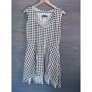 Effie's Heart Asymmetrical High Lo Domino Print Short Dress/Tunic Size Medium